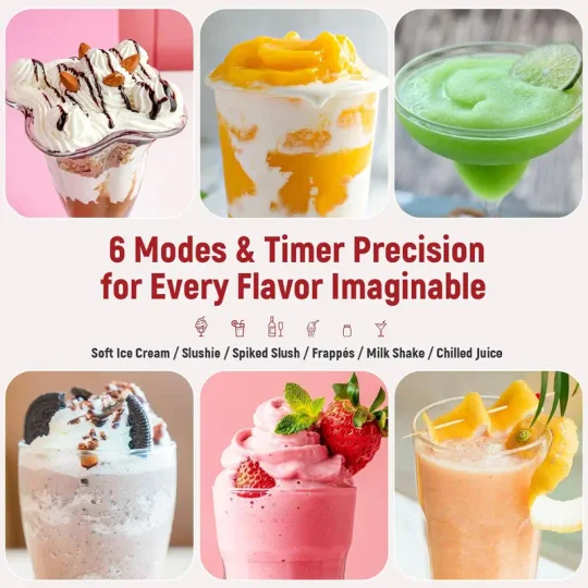 Home Ice Cream Maker, Soft Serve Ice Cream Machine, 68oz Ice Cream Frozen Drink Maker, Real-Time Temperature Display, Auto-Clean, 6 Presets | Frozen Margarita, Cocktails, Ice Cream, Smoothies, Milkshakes, Summer Party