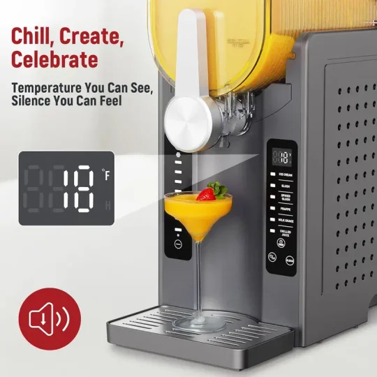 Home Ice Cream Maker, Soft Serve Ice Cream Machine, 68oz Ice Cream Frozen Drink Maker, Real-Time Temperature Display, Auto-Clean, 6 Presets | Frozen Margarita, Cocktails, Ice Cream, Smoothies, Milkshakes, Summer Party