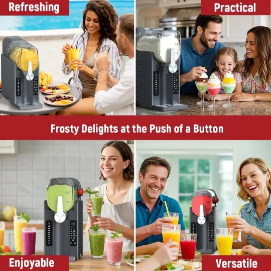 Home Ice Cream Maker, Soft Serve Ice Cream Machine, 68oz Ice Cream Frozen Drink Maker, Real-Time Temperature Display, Auto-Clean, 6 Presets | Frozen Margarita, Cocktails, Ice Cream, Smoothies, Milkshakes, Summer Party