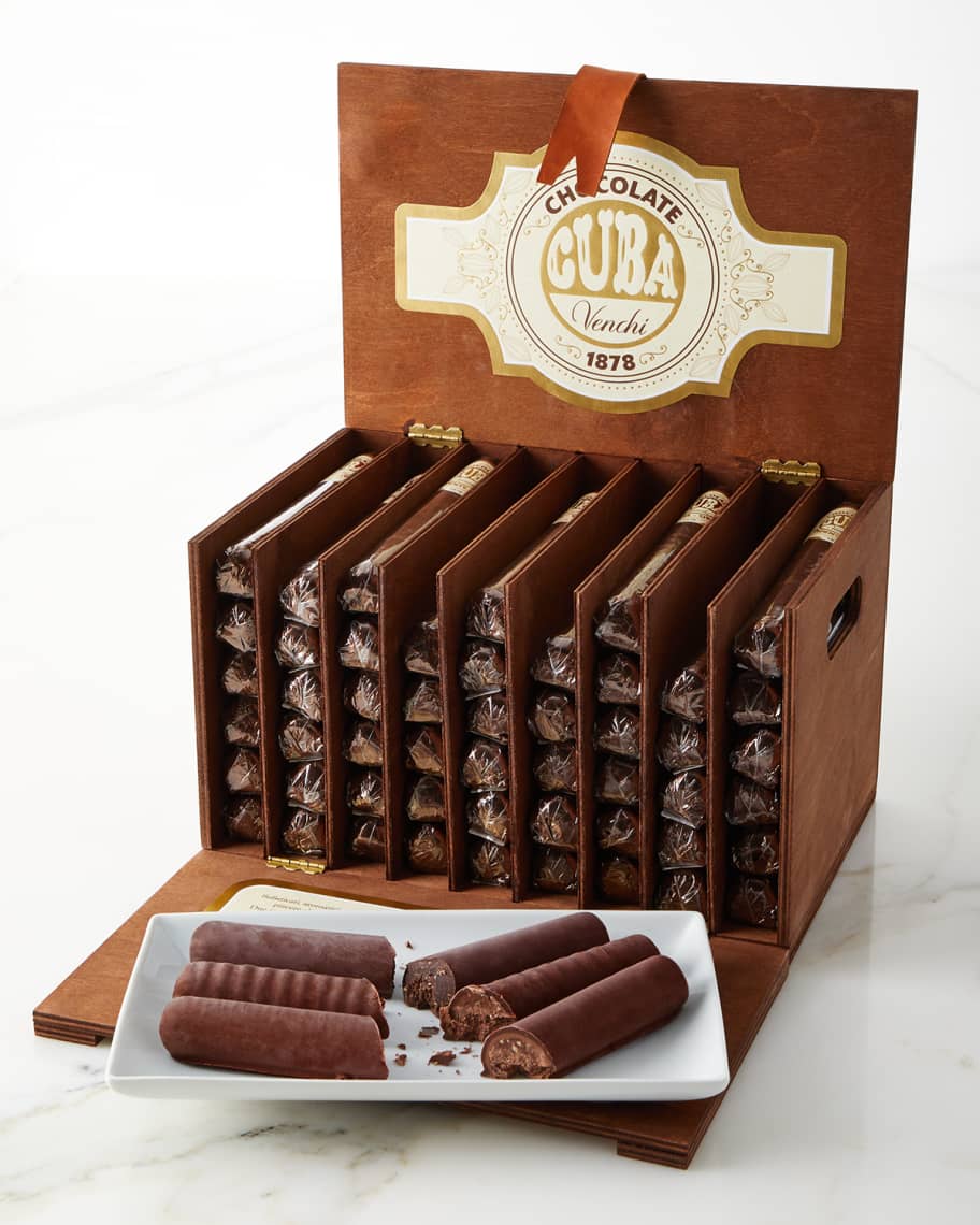 Wooden box with 54 chocolate cigars Venchi