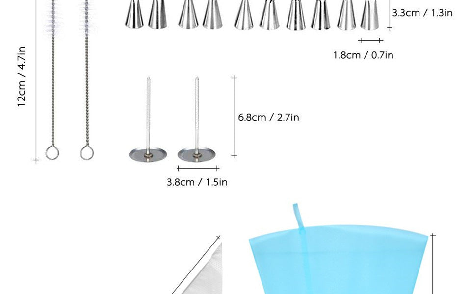 Cake Decorating Tools Kit Turntable Pastry Nozzles For Cream Confectionery Bags Icing Piping Nozzles Tips Baking Tools For Cakes
